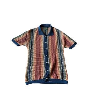 Massive Luxury Edition Sweater Men's Medium Crochet Cardigan Button Multicolor